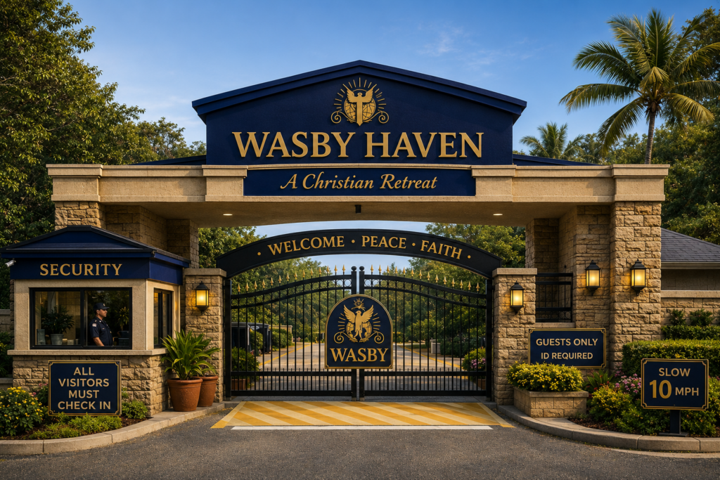 Concept entrance for WASBY® Haven Christian retreat and hospitality vision in Jamaica